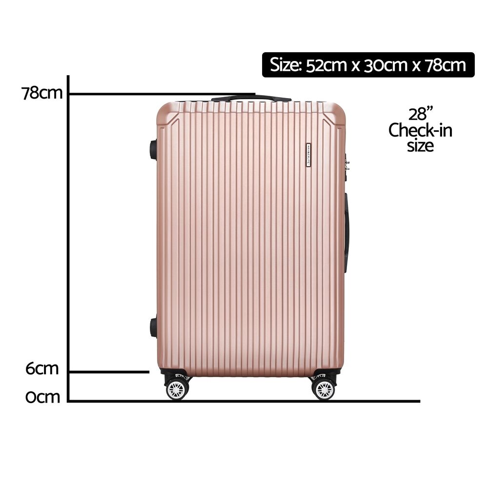 Wanderlite 28'' Luggage Travel Suitcase Set TSA Carry On Hard Case Rose Gold Price