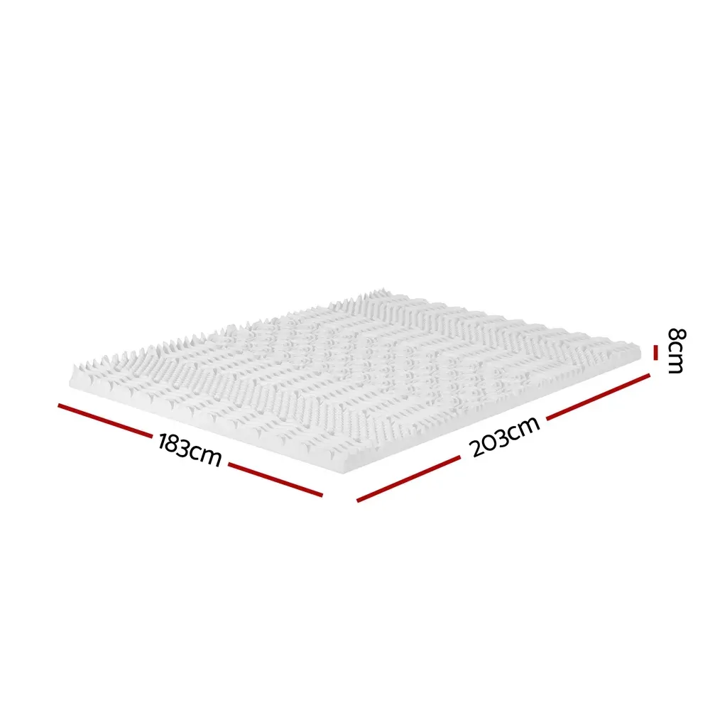 Memory Foam Mattress Topper 7-Zone Airflow Pad 8cm King White Price