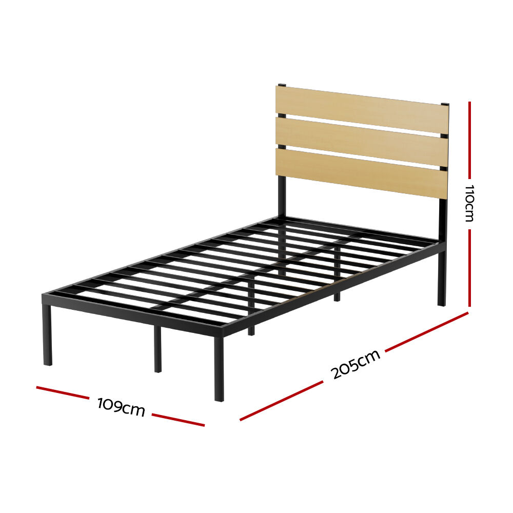 Bed Frame King Single Size Metal Base Mattress Platform Foundation PAULA Price