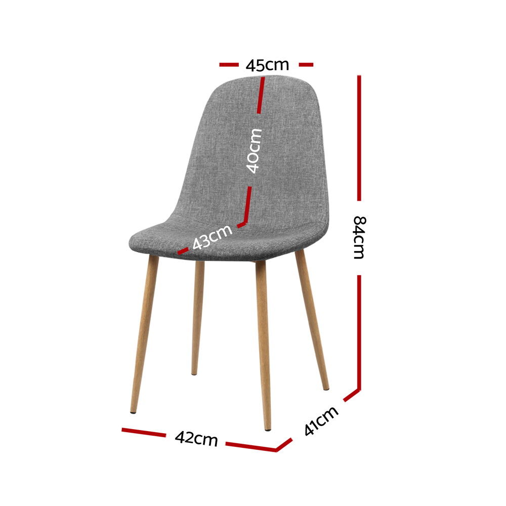 Dining Chairs Set of 4 Linen Curved Slope Grey Price