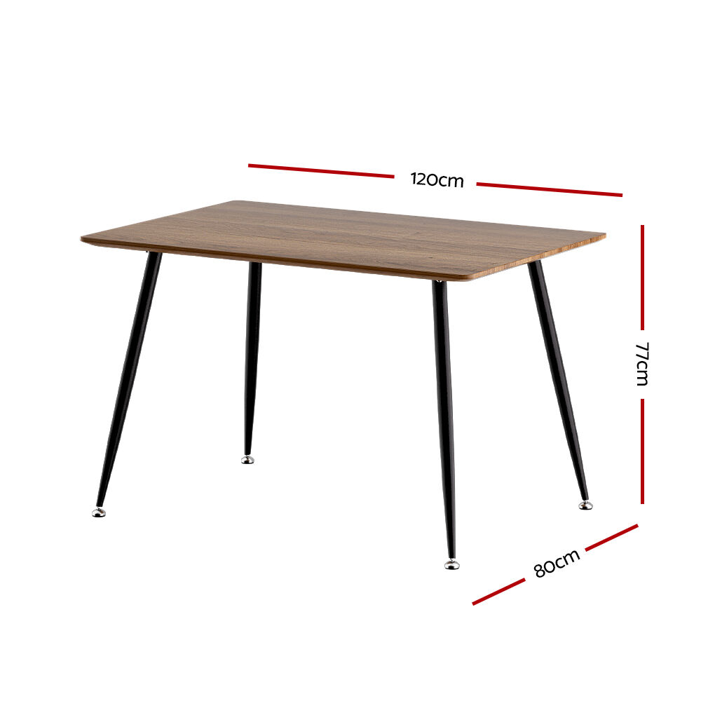 Dining Table 4 Seater Kitchen Cafe Wooden Table Rectangular 120CM Price