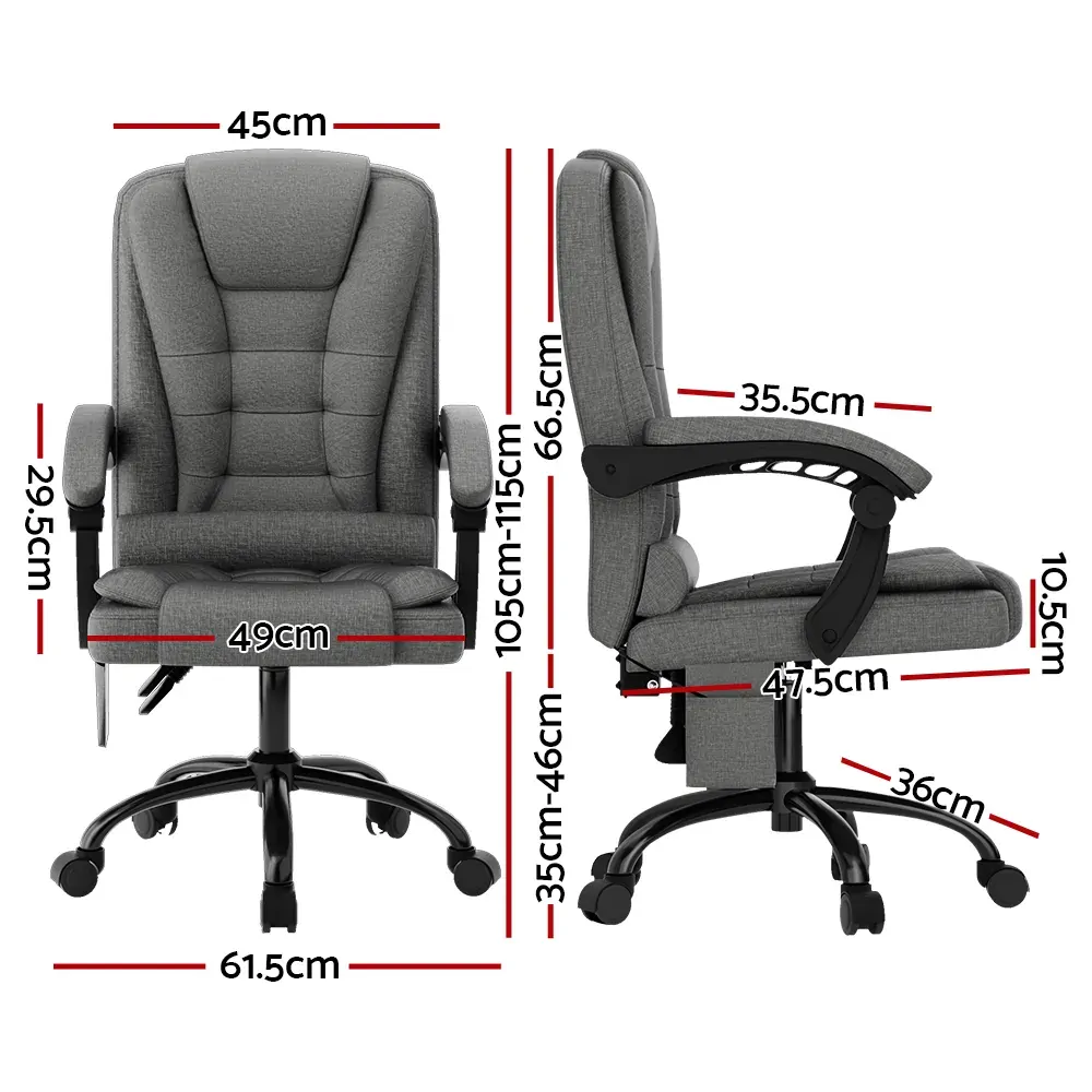 2 Point Massage Office Chair Fabric Black Price
