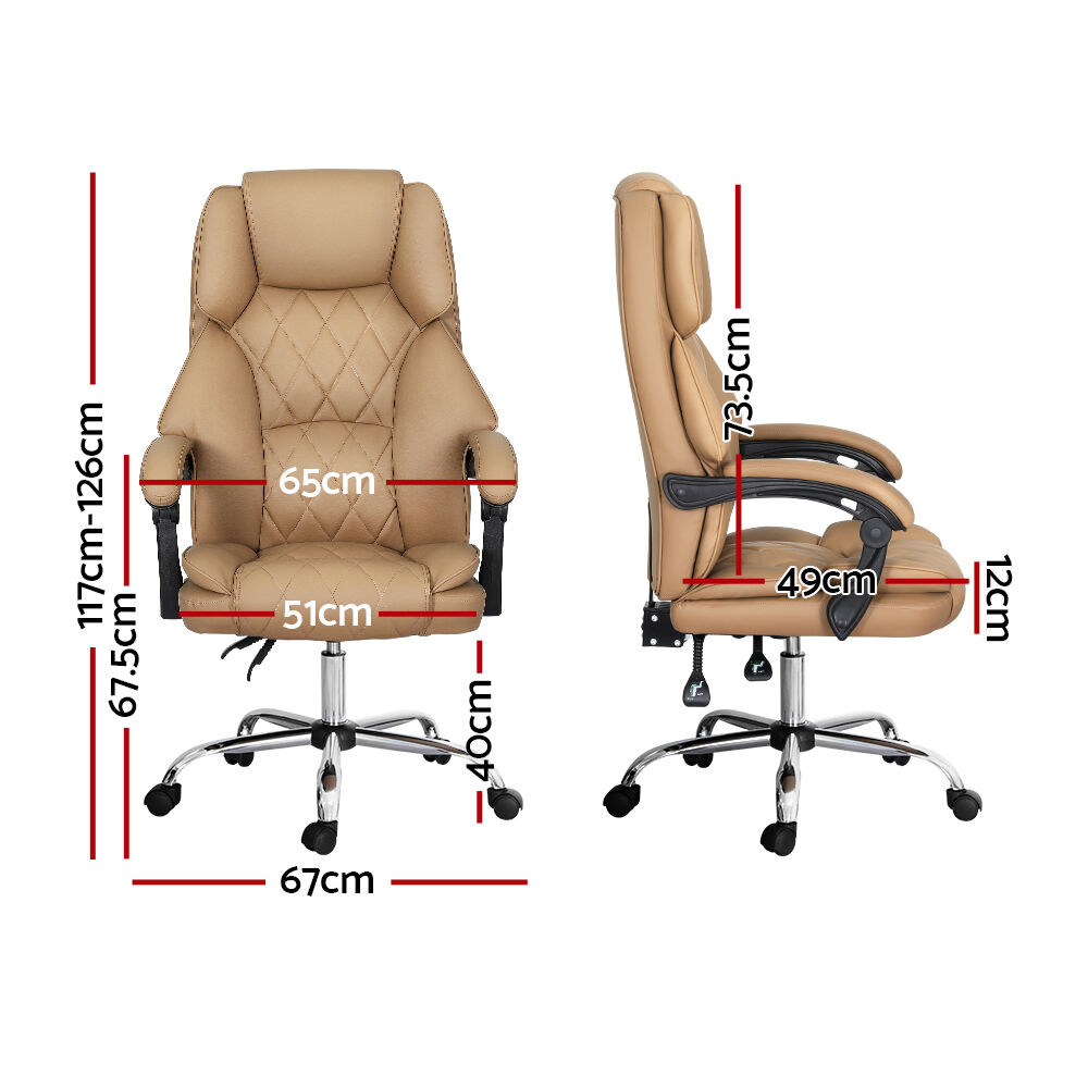 Executive Office Chair Leather Recliner Espresso Price