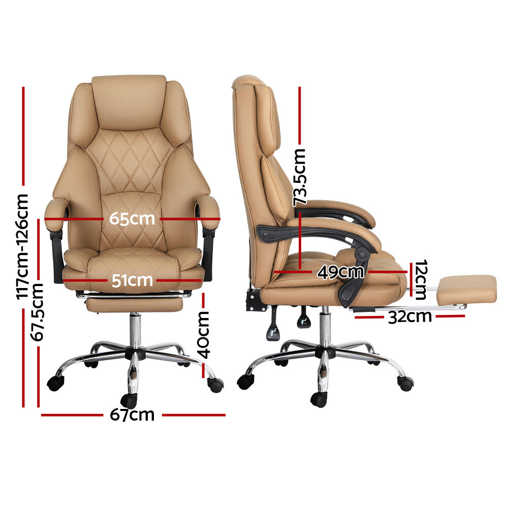 Executive Office Chair Leather Footrest Espresso Price