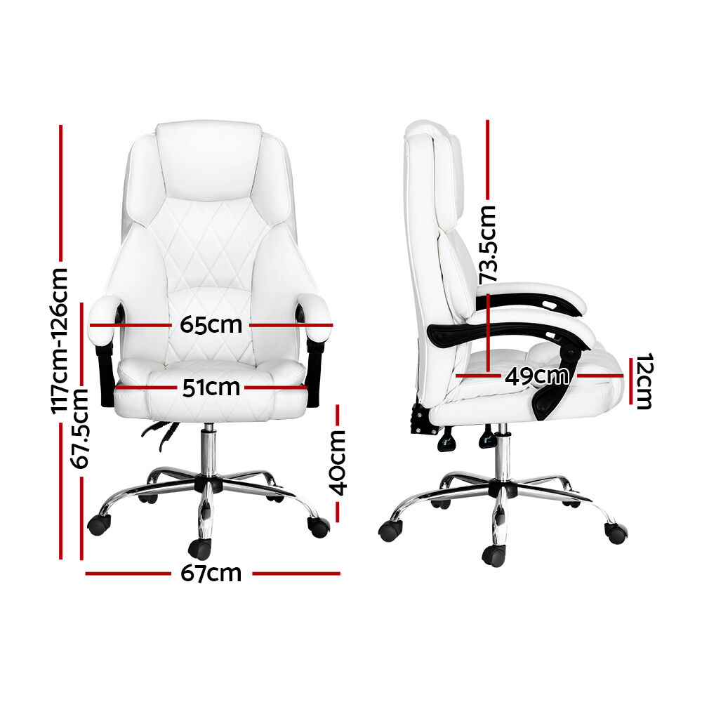 Executive Office Chair Leather Recliner White Price