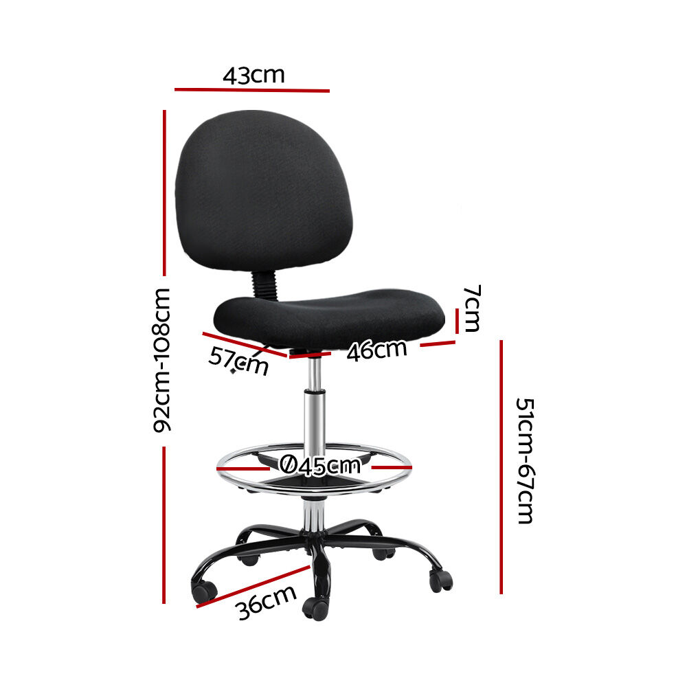 Office Chair Drafting Stool Fabric Chairs Black Price