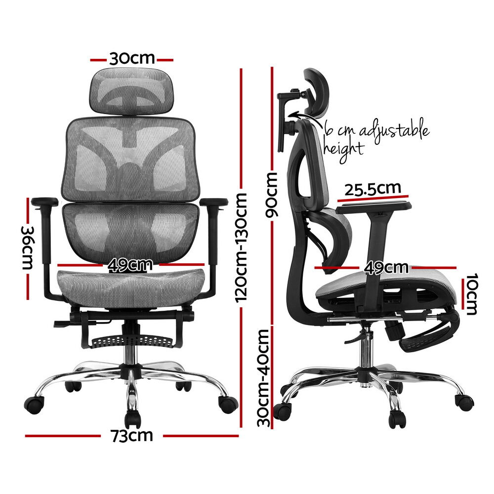 Ergonomic Office Chair Footrest Grey Price