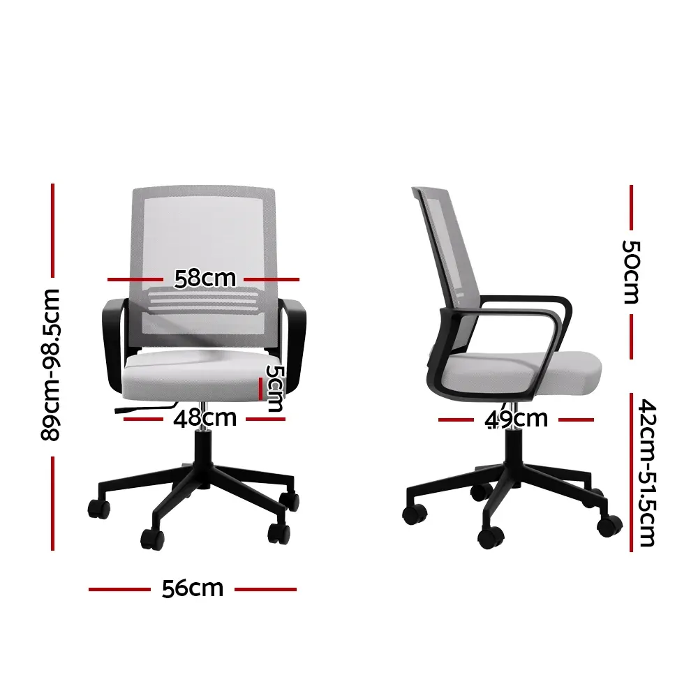 Mesh Office Chair Computer Gaming Desk Chairs Work Study Mid Back Grey Price