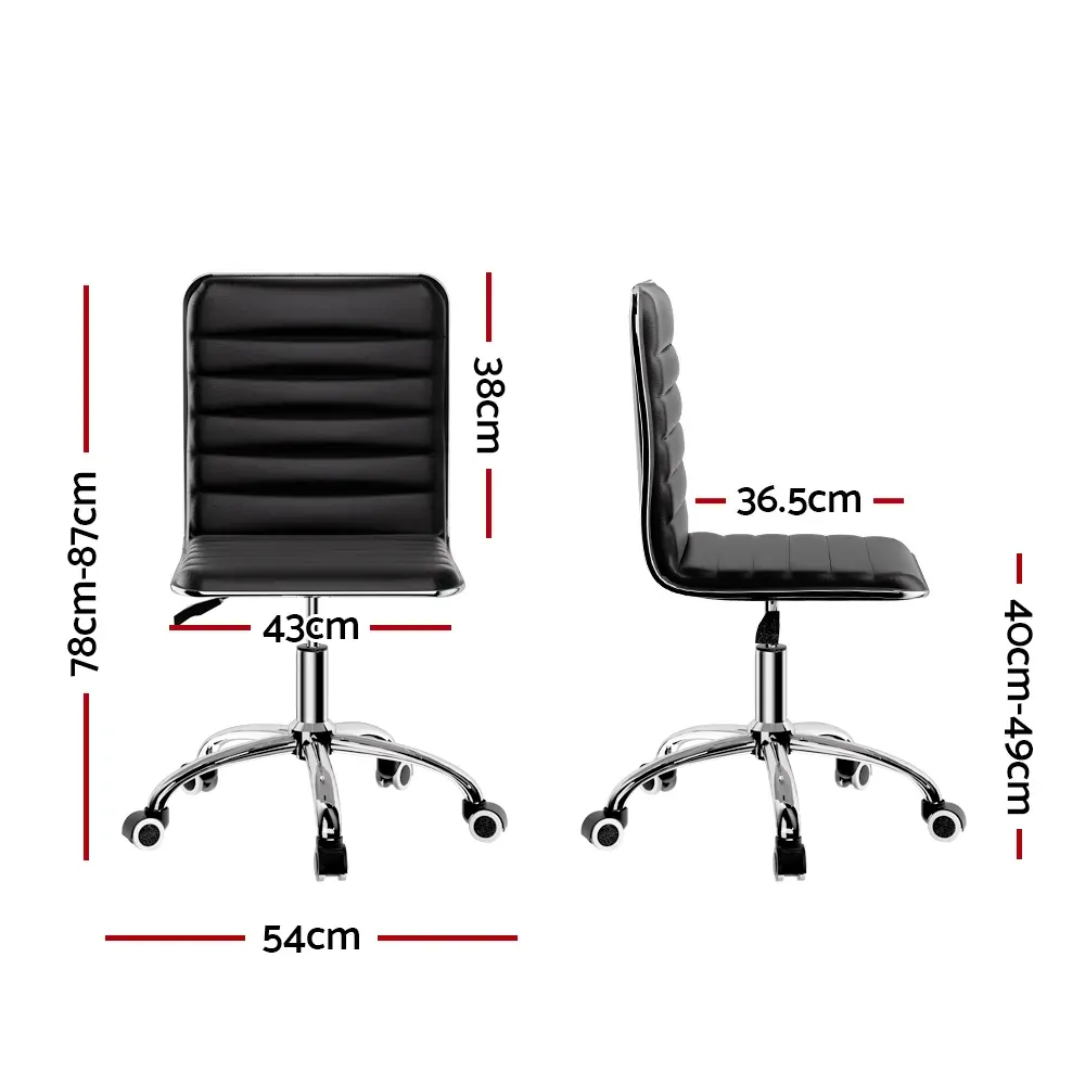 Office Chair Computer Desk Gaming Chairs PU Leather Low Back Black Price