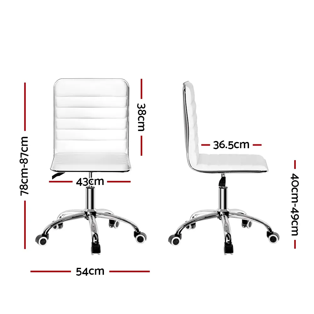 Office Chair Computer Desk Gaming Chairs PU Leather Low Back White Price