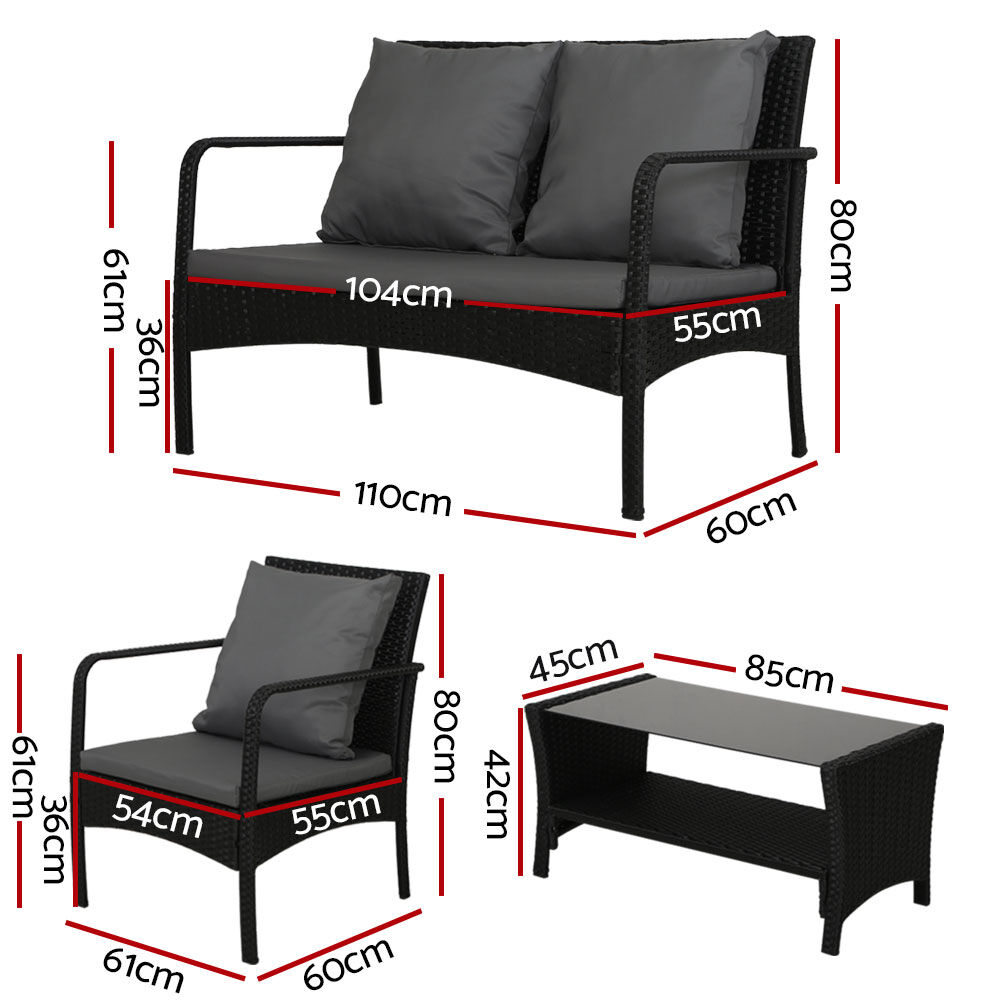 Outdoor Sofa Set Lounge Setting Wicker Table and Chairs Garden Patio Furniture Price