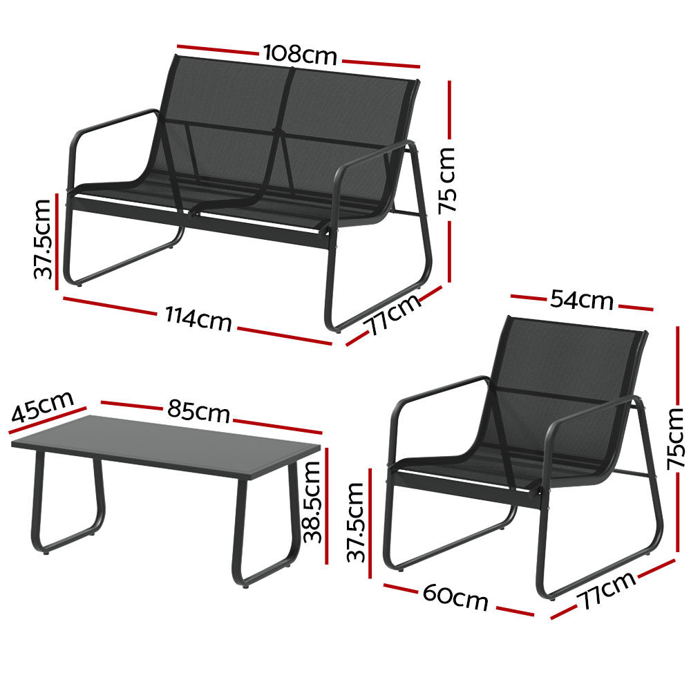 Outdoor Sofa Set Lounge Setting Textilene Table and Chairs Garden Patio Furniture Price