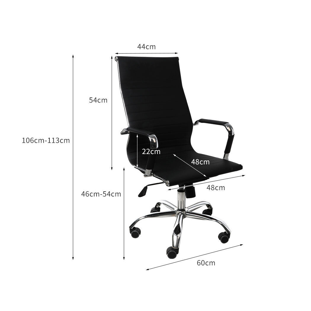 Office Chair Gaming Chair Home Work Study PU Mat Seat High-Back Computer Black Price