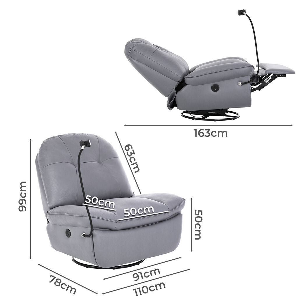 Electric Chair Recliner Swivel Grey Price