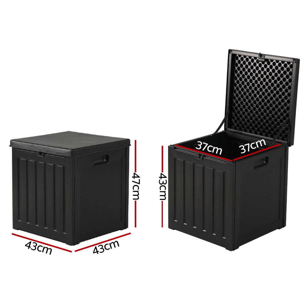Outdoor Storage Box 80L Container Lockable Garden Toy Tool Shed Black Price