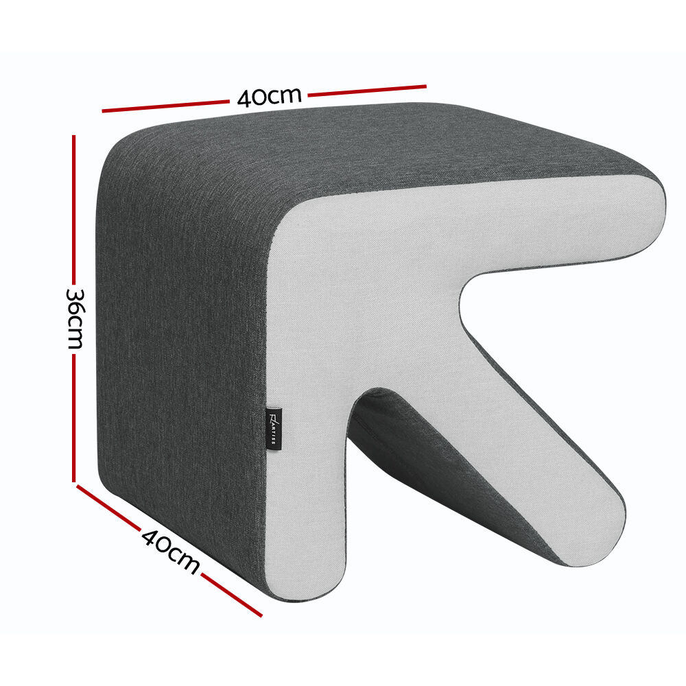 Ottoman Foot Stool Arrow Linen Grey Price
