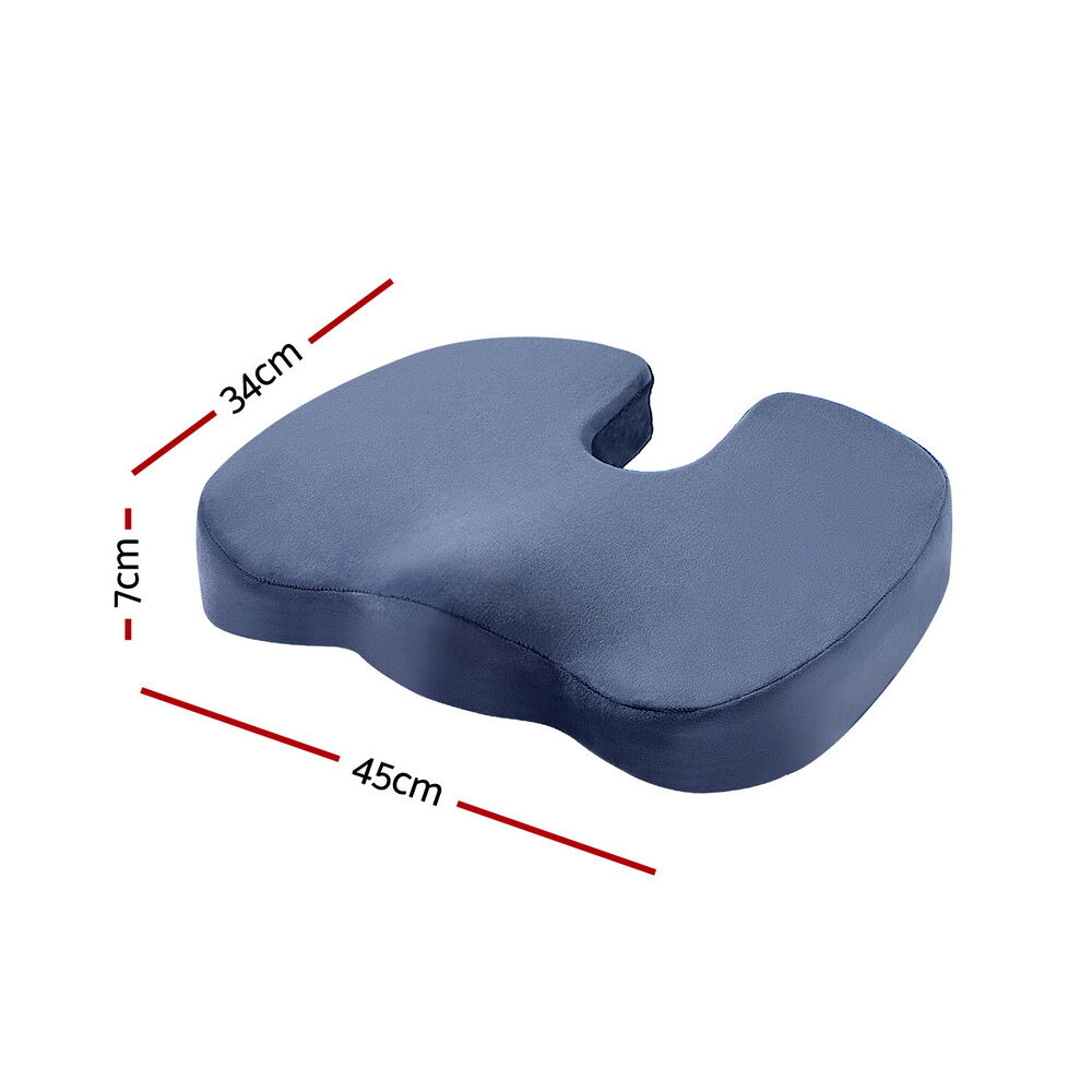 Giselle Bedding Seat Cushion Memory Foam Pillow Back Pain Relief Chair Pad Blue Price