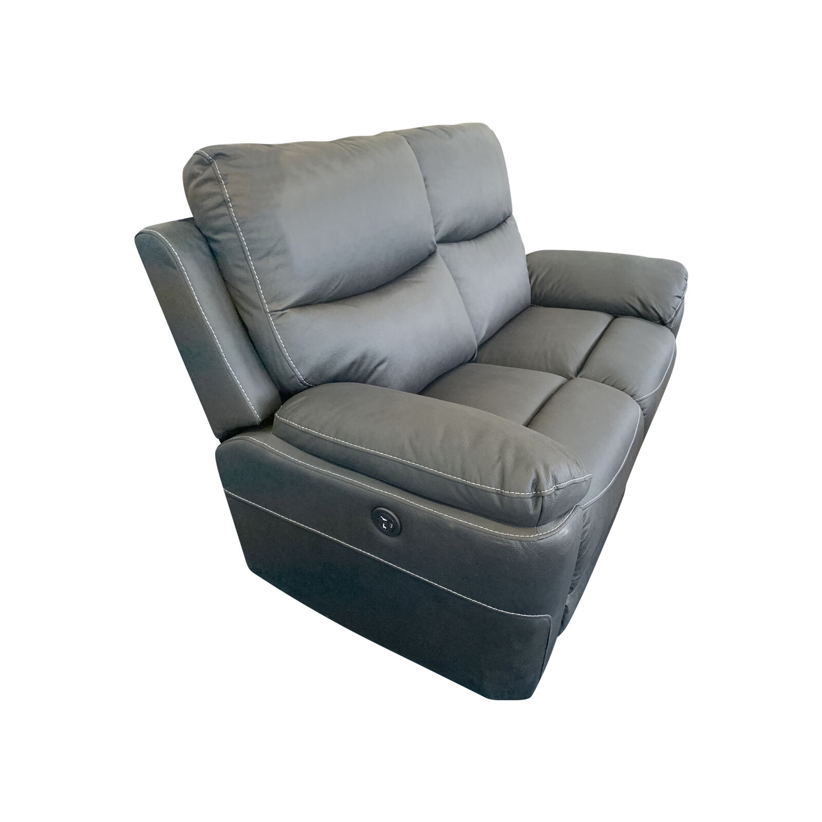 2R Finest Fabric Electric Recliner Feature Multi Positions Ultra Cushioned USB Outlets in Charcoal Colour Price