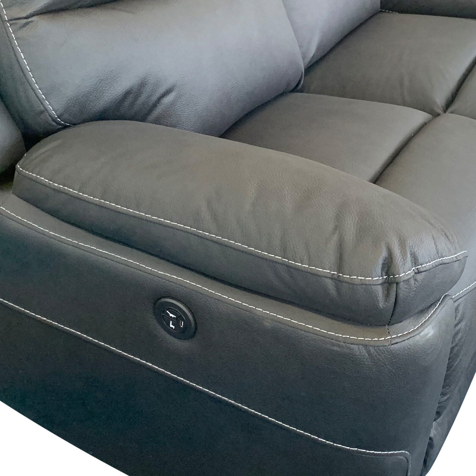3R Finest Fabric Electric Recliner Feature Multi Positions Ultra Cushioned USB Outlets in Charcoal Colour Price