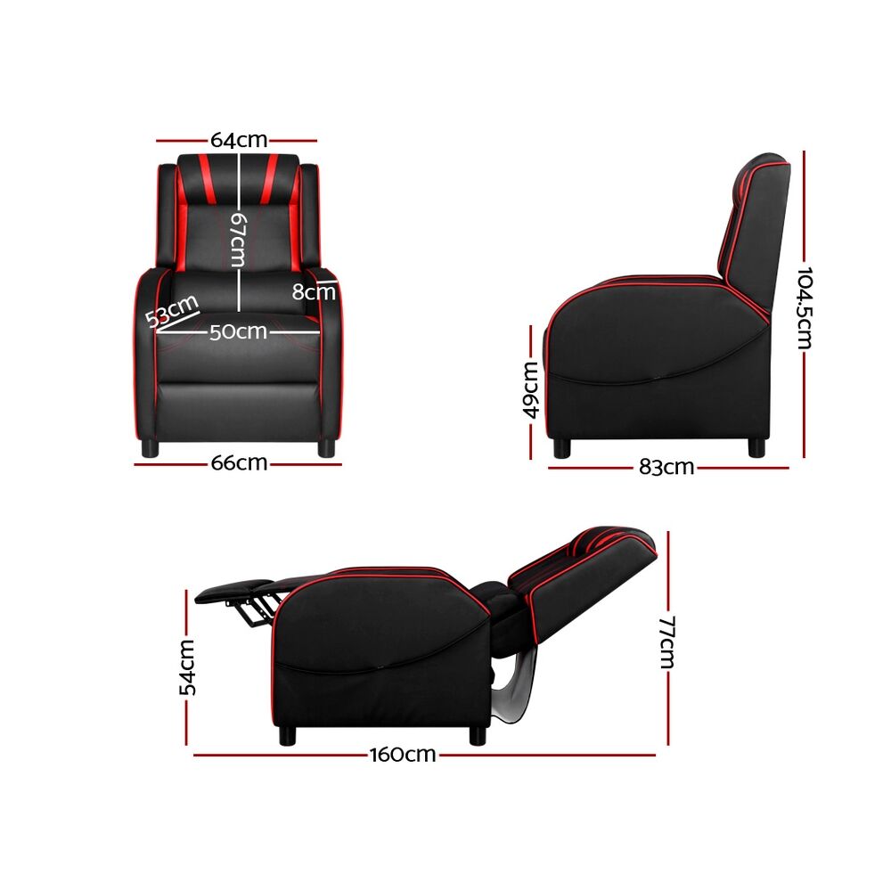 Recliner Chair Gaming Chair Leather Black Serik Price
