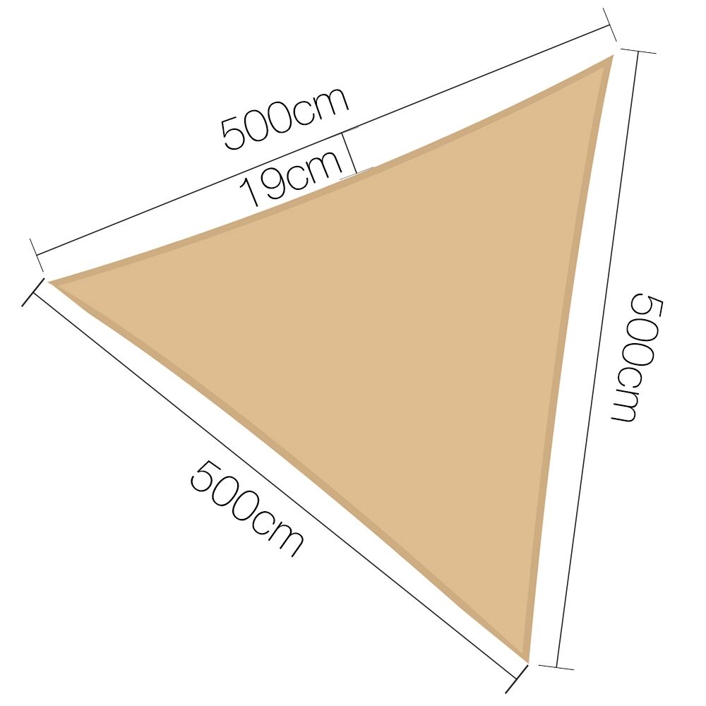 Shade Sail 5x5x5m Rectangle 185GSM 95% Sand Shade Cloth Price