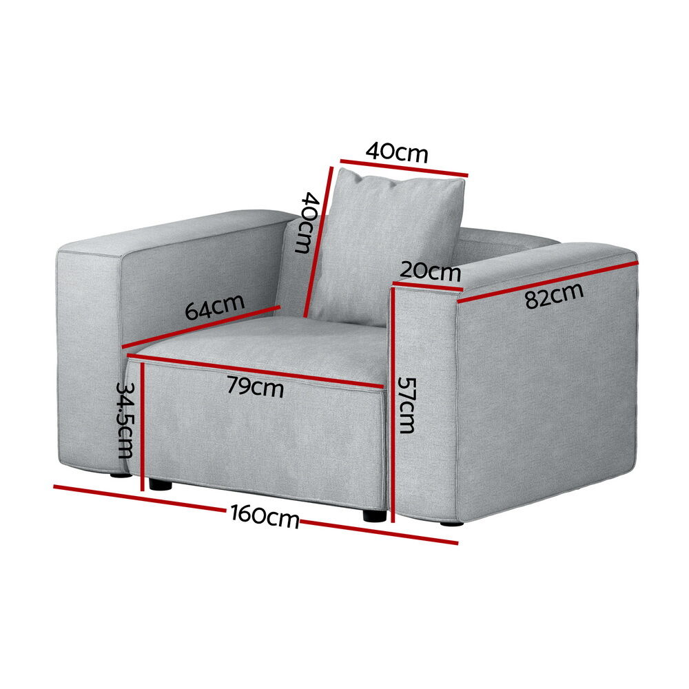 Modular Sofa Chaise Set 1-Seater Grey Price