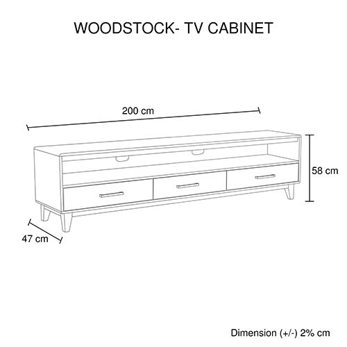 TV Cabinet with 3 Storage Drawers with Shelf in Wooden Entertainment Unit in Light Brown Colour Price
