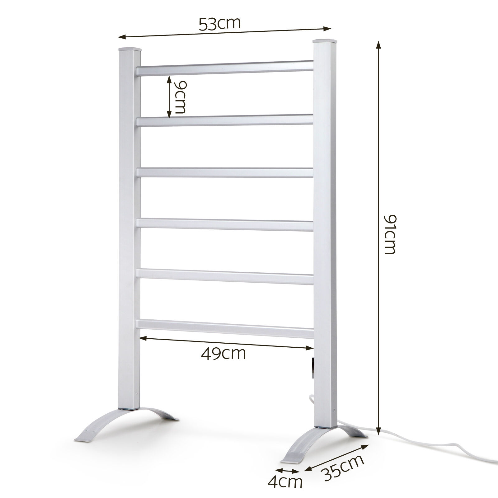 Devanti Electric Heated Towel Rail Rack 6 Bars Freestanding Clothes Dry Warmer Price