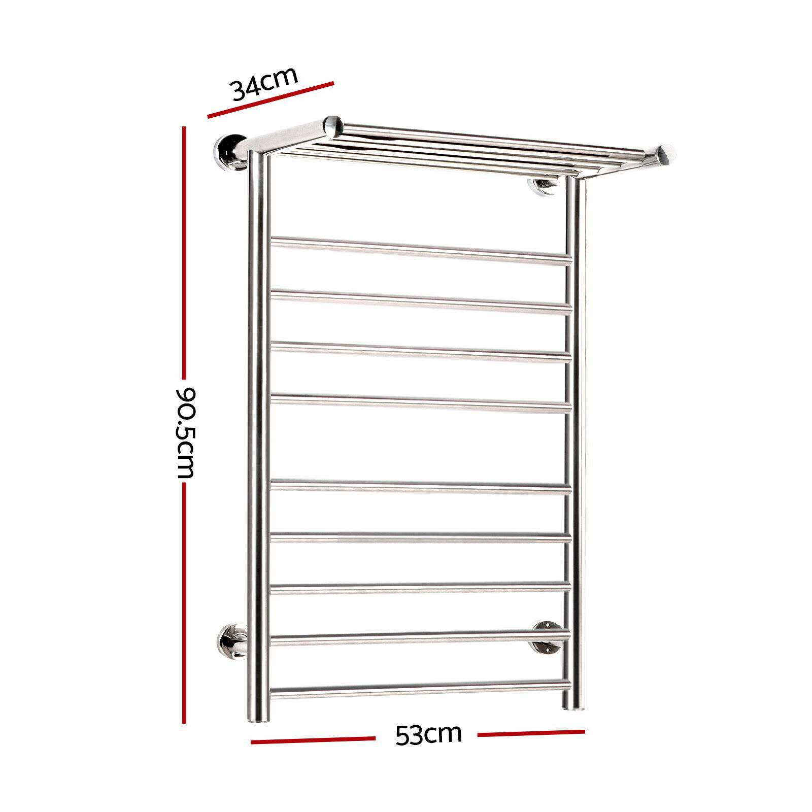 Devanti Electric Heated Towel Rail Rack 14 Bars Wall Mounted Clothes Dry Warmer Price