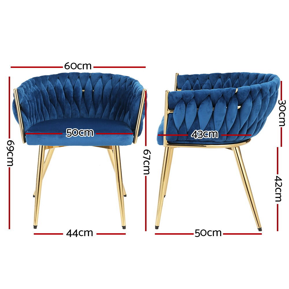 Dining Chair Velvet Weaving Armchair Blue Price