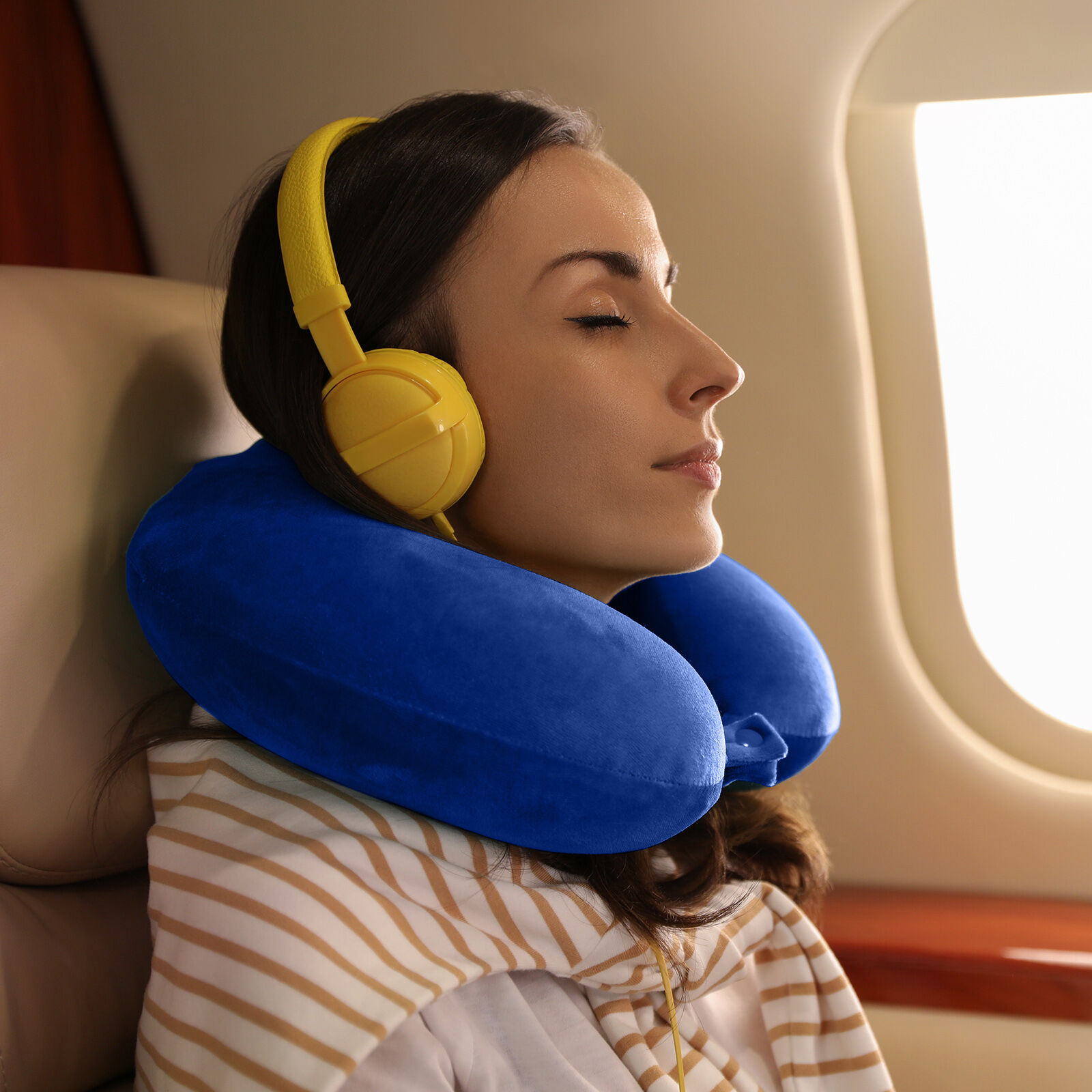 Milano Decor Memory Foam Travel Neck Pillow With Clip Cushion Support Soft Blue Price