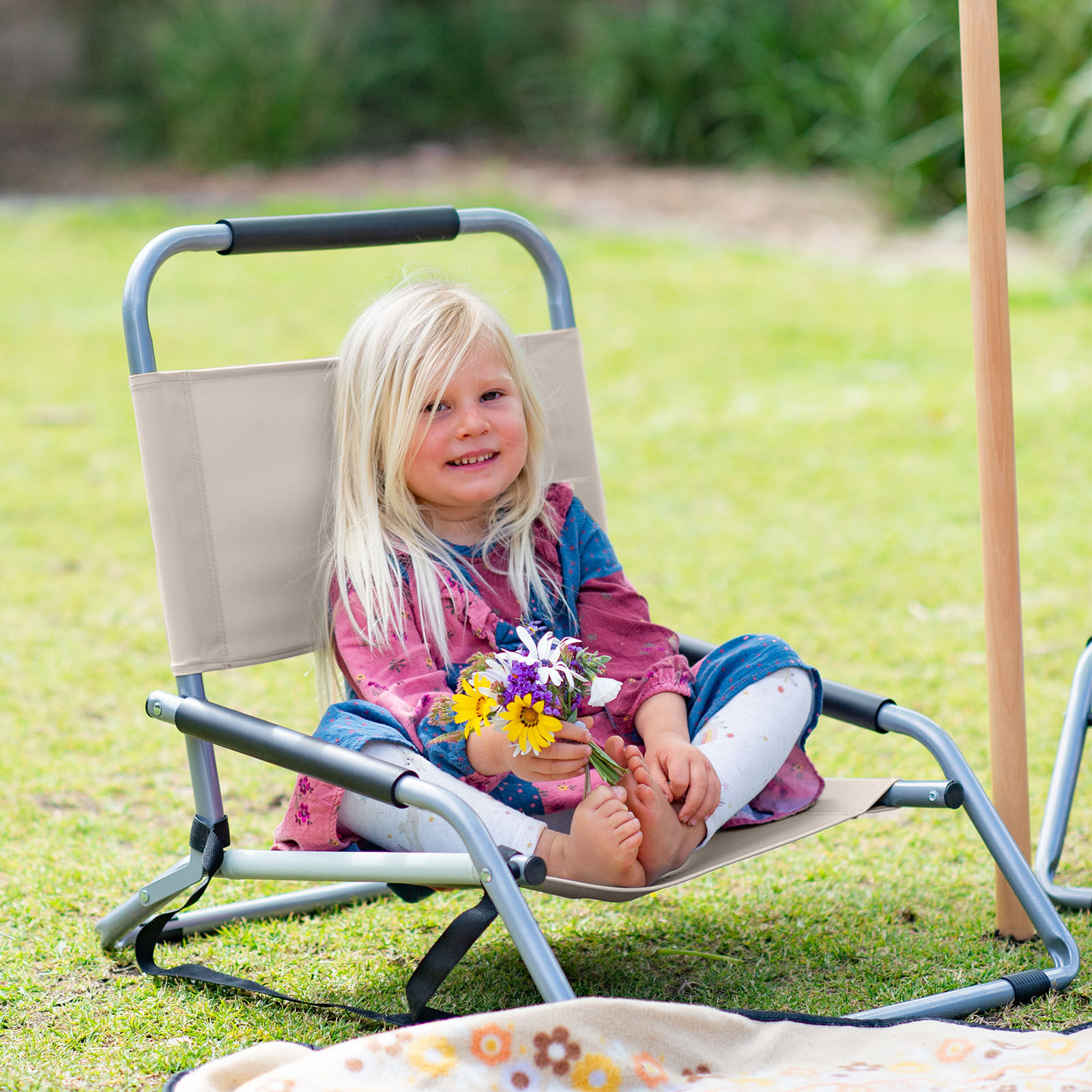 Havana Outdoors Beach Chair 2 Pack Folding Portable Summer Camping Outdoors - Natural Price