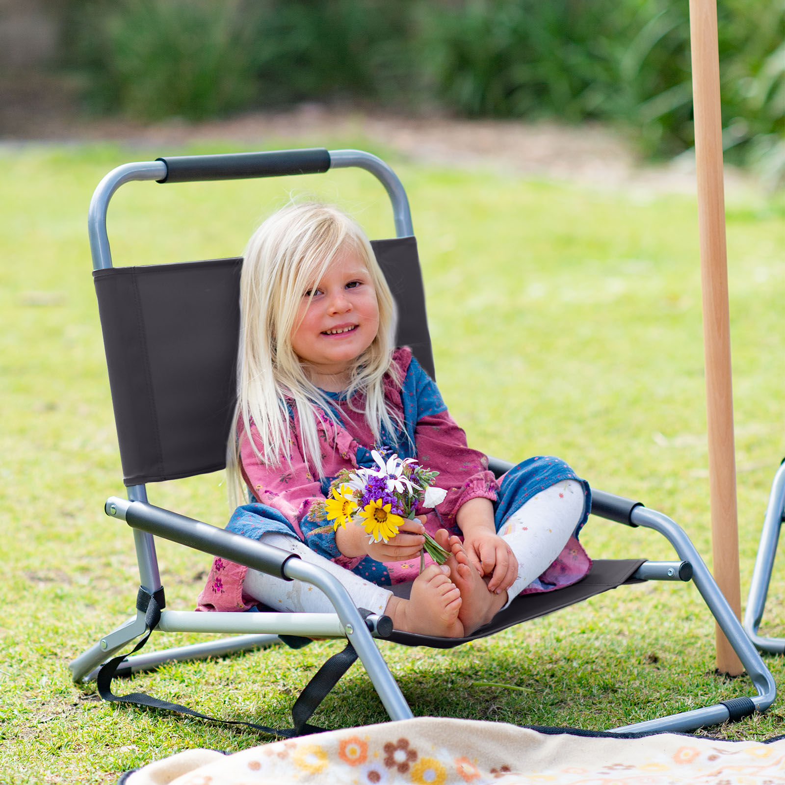 Havana Outdoors Beach Chair 2 Pack Folding Portable Summer Camping Outdoors - Black Price