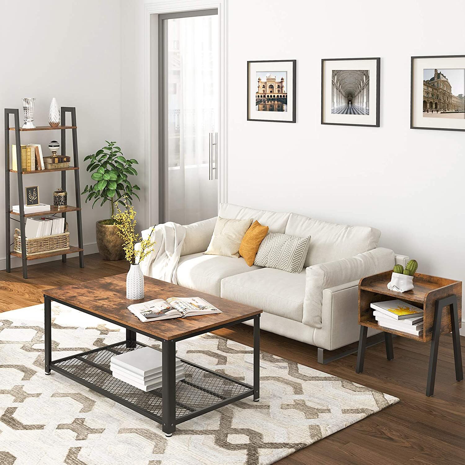 Birch Vintage Nightstand Stackable End Table Wood Look Accent Furniture Metal Frame Price
