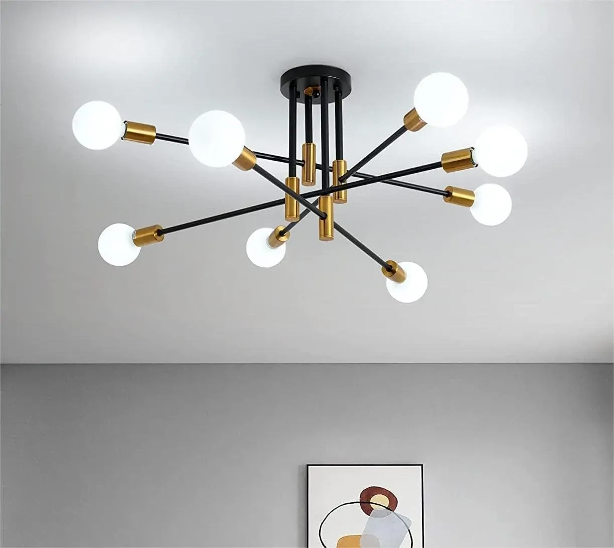 Modern Black Gold Ceiling Light 8 Lights Price