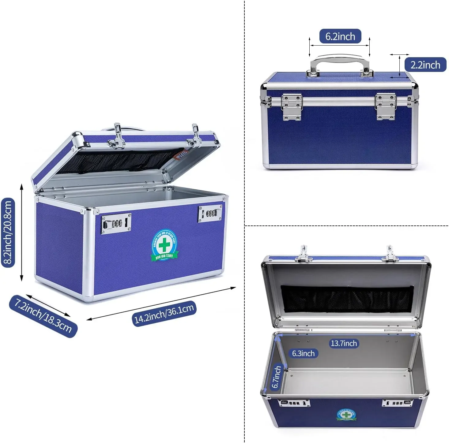 Locking Combination Medicine Box (Blue/Large) Price