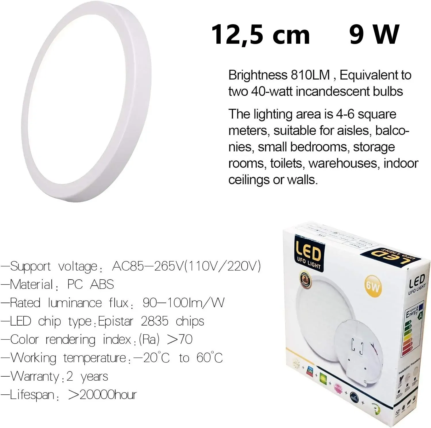 LED Ceiling Light Fixture, Natural Light, 9W Price