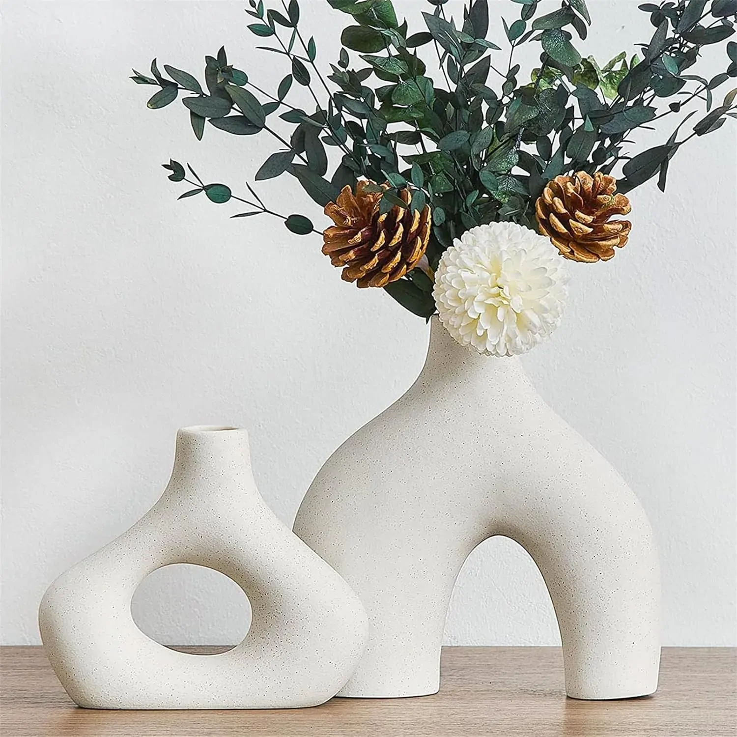 Ceramic Set of 2 Modern White Vases for Home D?cor Price