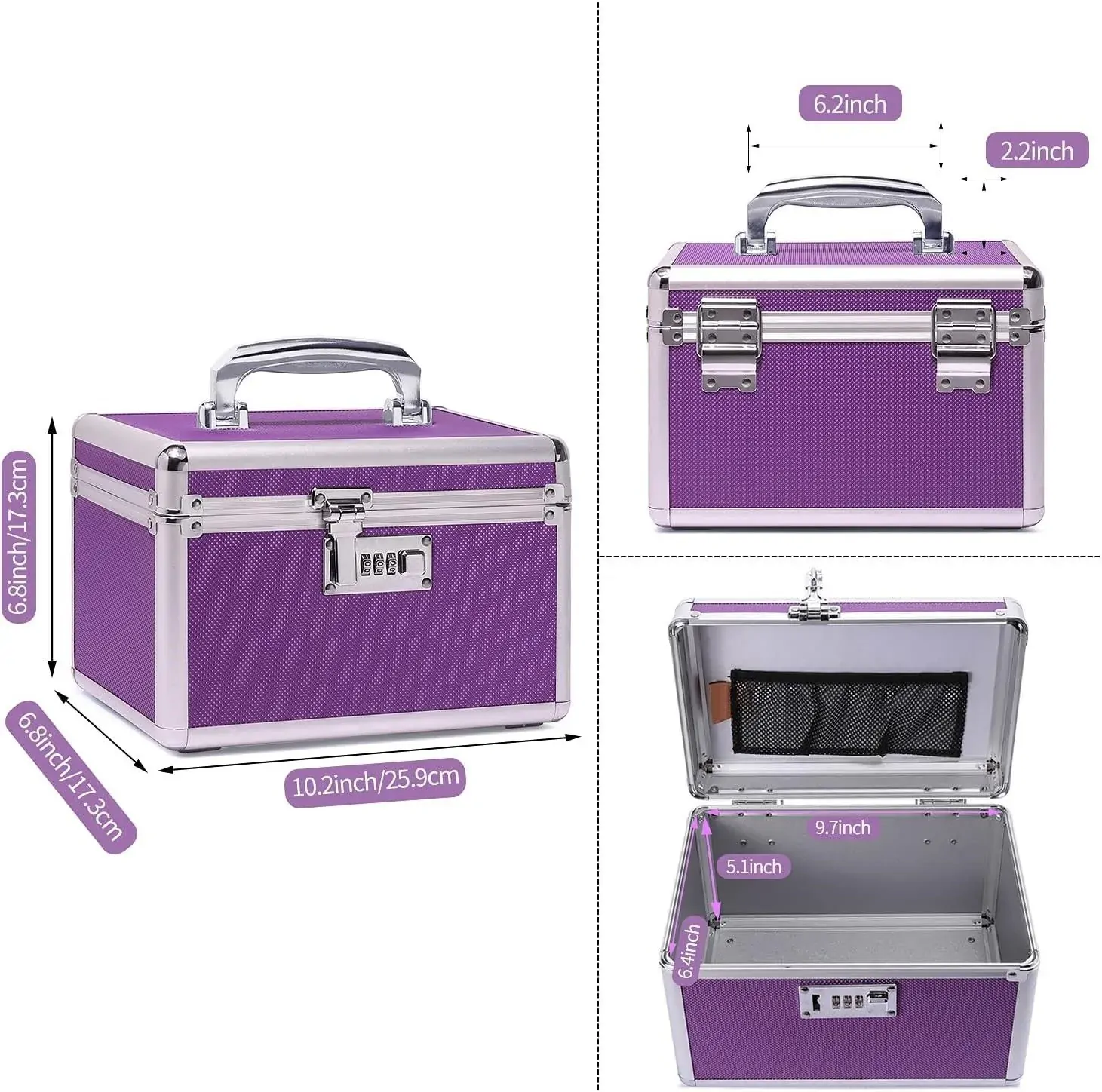 Locking Combination Medicine Box (Purple/Small) Price