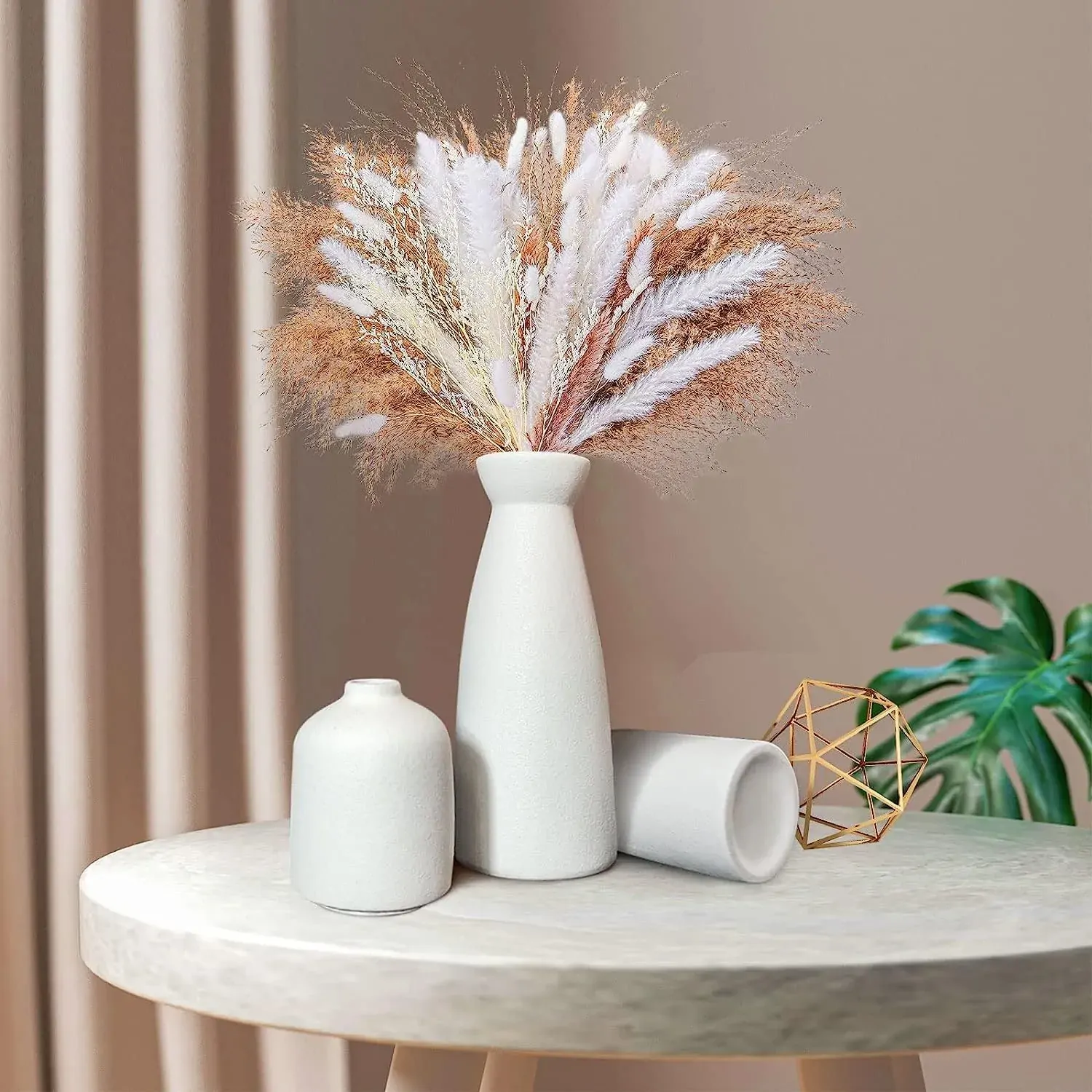 Ceramic Set of 3 Modern White Vases for Home D?cor Price