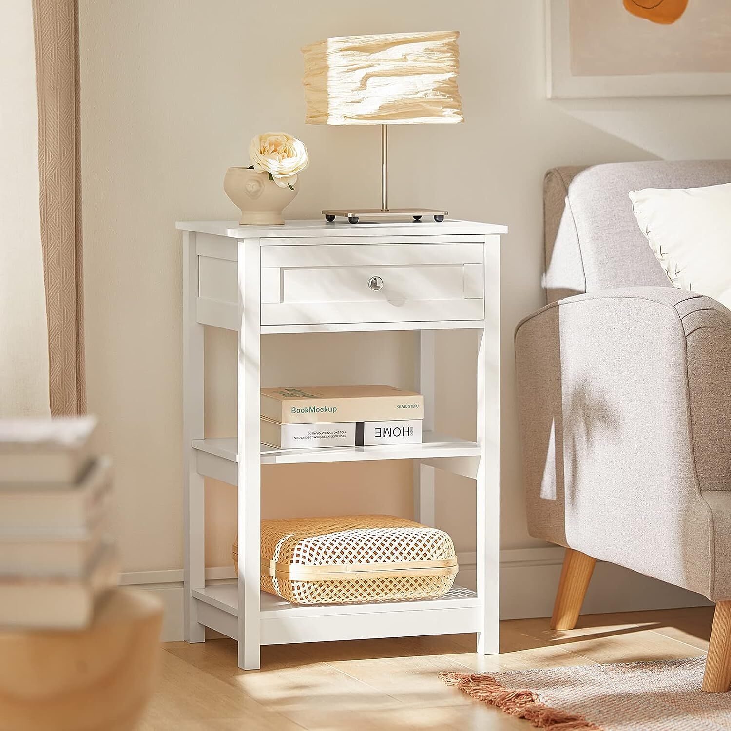 Bedside Table with Drawer Shelves Price