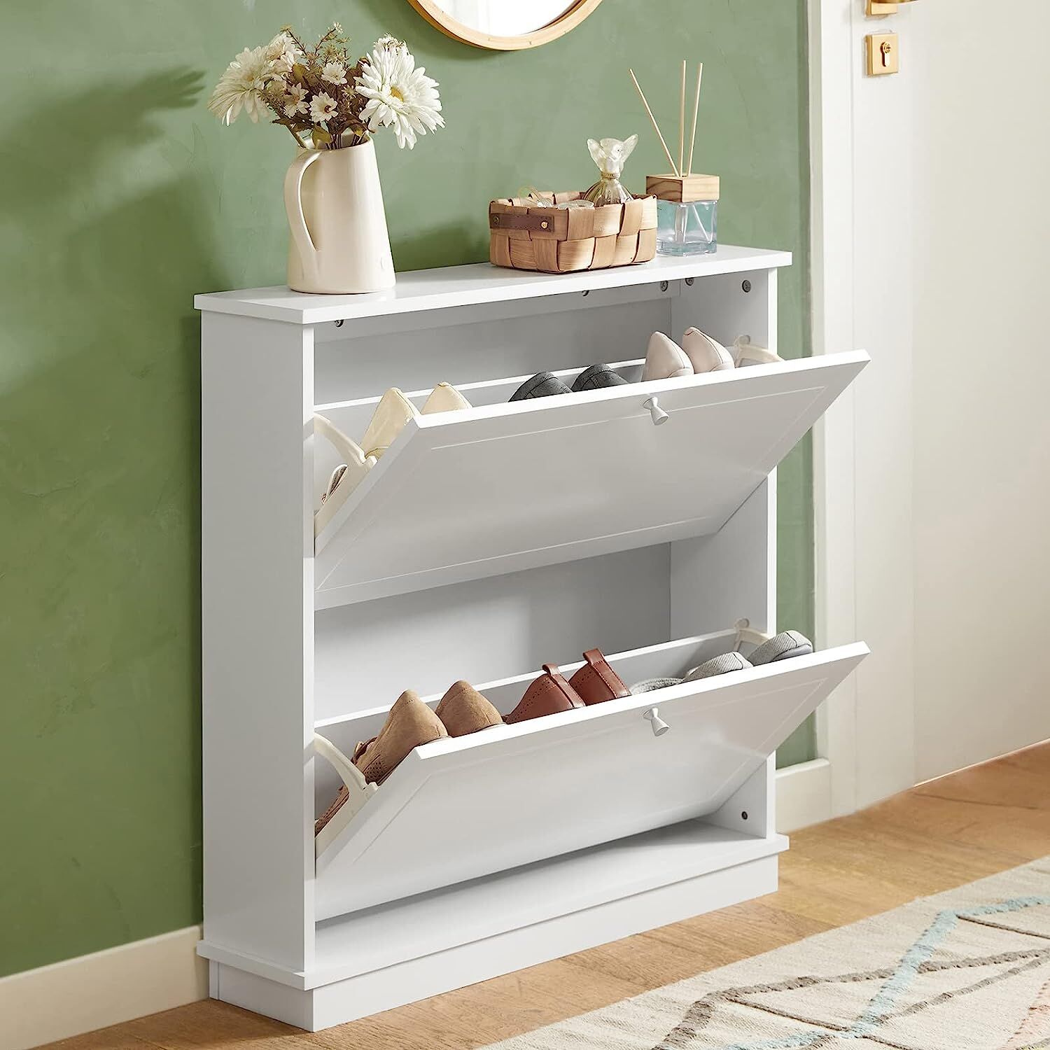 2 Drawer Shoe Cabinet Storage Unit Price