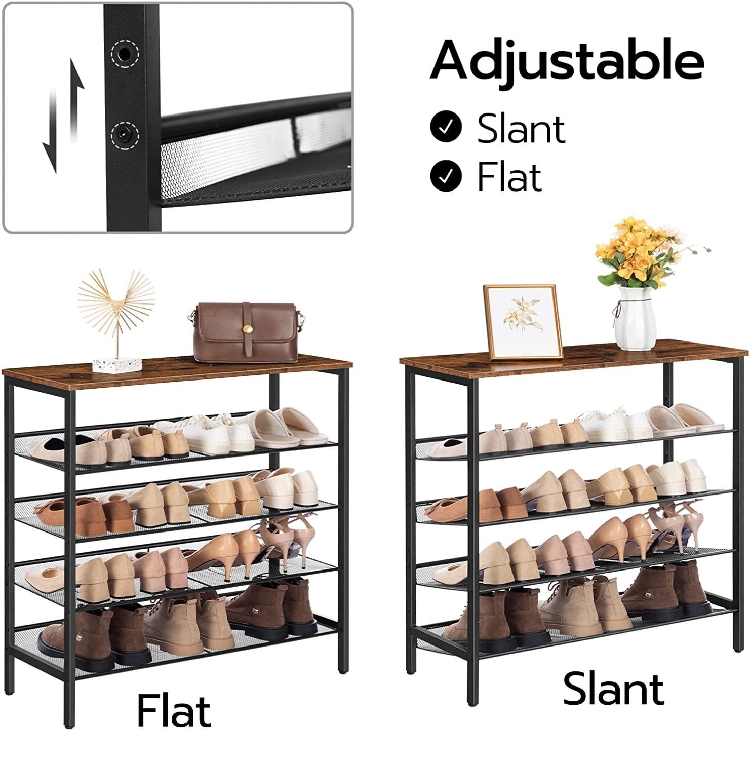 5-Tier Shoe Rack, Industrial Shoe Organizer Storage Bench Price