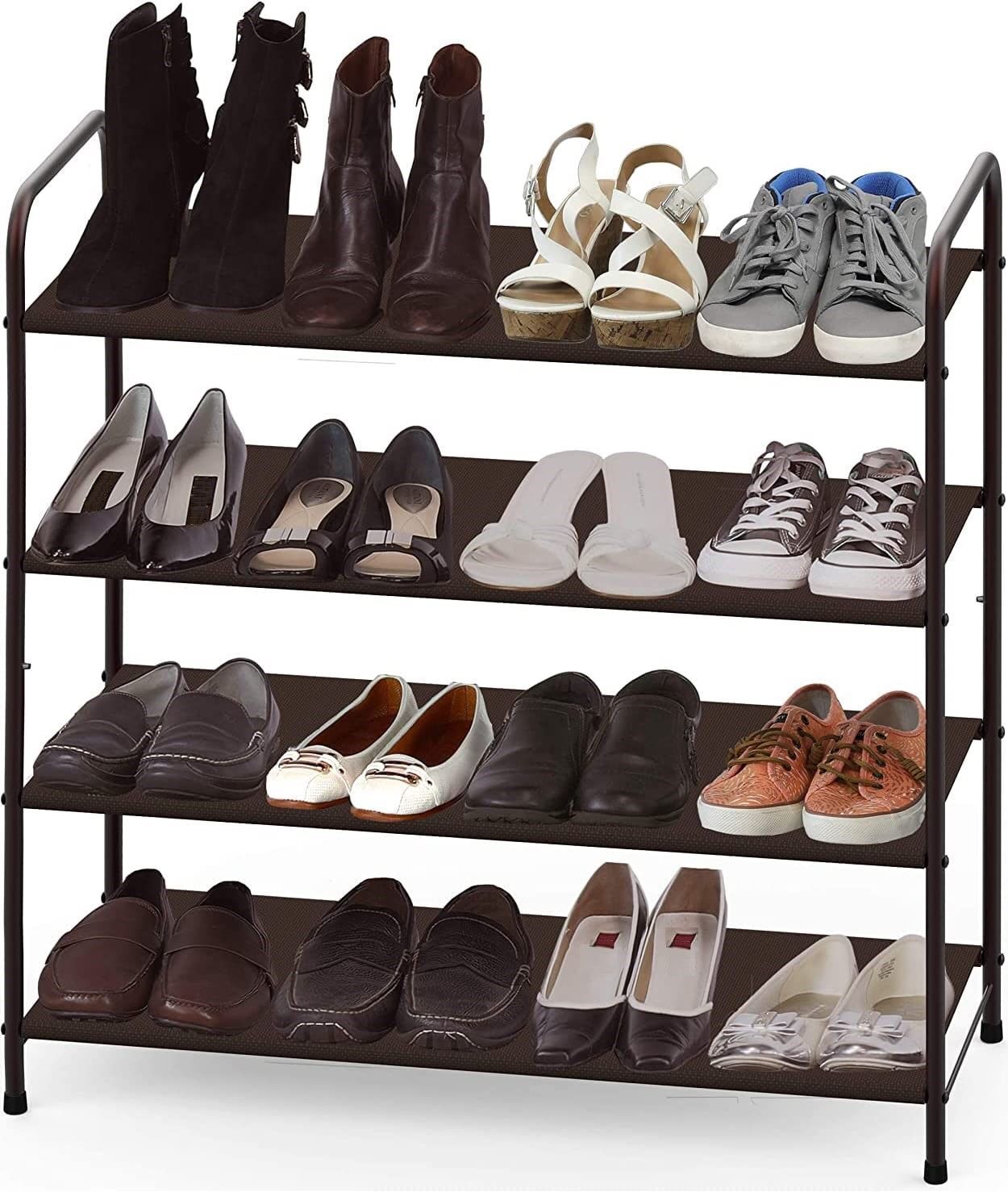 4 Tier Metal Shoe Rack Storage Organiser for Entryway and Bedroom Price