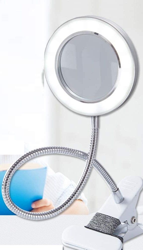 Lighting LED 8X Magnifying Lamp with Metal Clamp 360° Flexible Gooseneck and USB Plug Design for Tattoo, Manicure and Reading Price