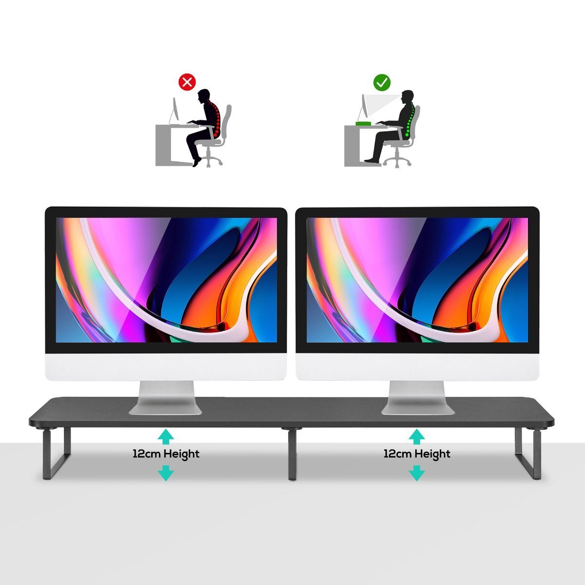 activiva Black Dual Monitor Riser Price