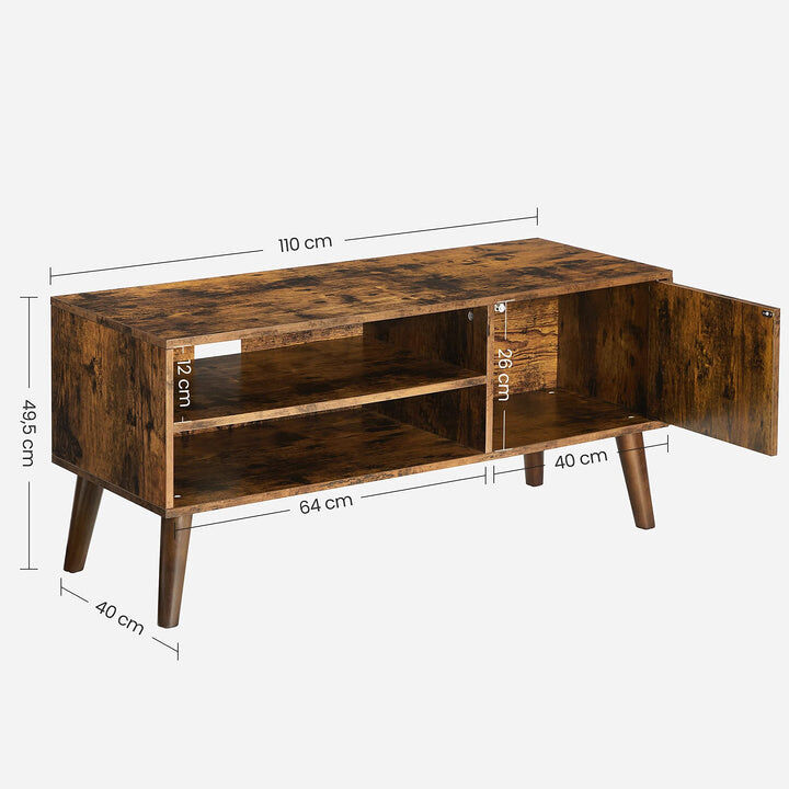 Cabarita Wooden Look TV Console Stand With Storage Shelf & Cupboard Price