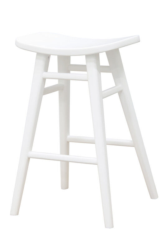 Aria Oval Solid Timber Counter Stool (White) Price