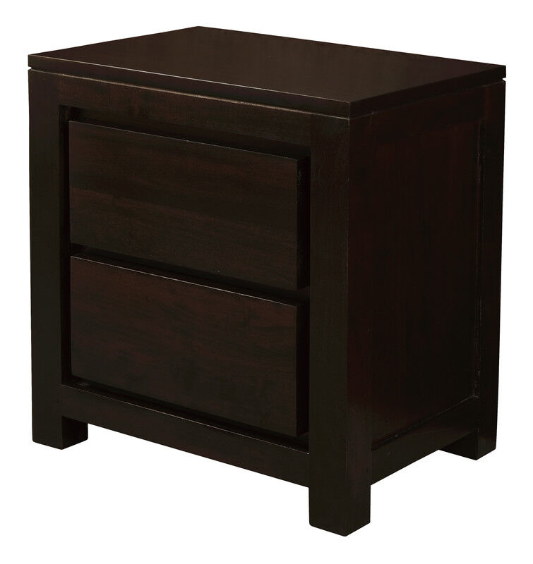 Amsterdam 2 Drawer Bedside Table (Chocolate) Price