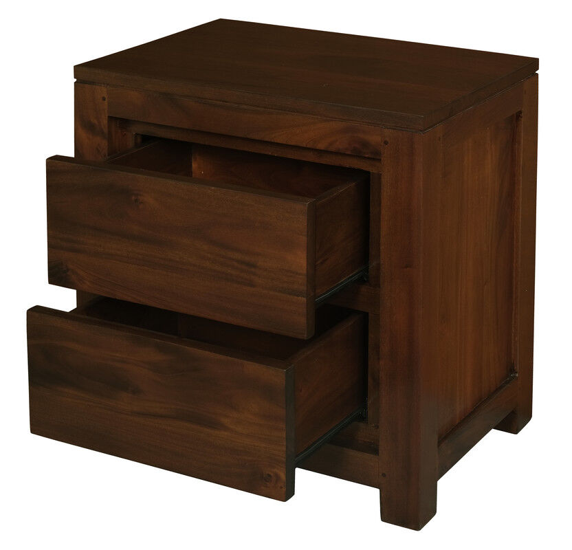 Amsterdam 2 Drawer Bedside Table (Mahogany) Price